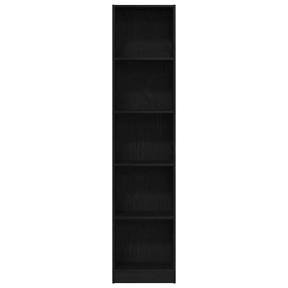 vidaXL Bookcase Black Oak 40x24x176 cm Engineered Wood 5