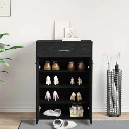 vidaXL Shoe Rack 60 x 35 x 84 cm Engineered Wood Black Oak 4
