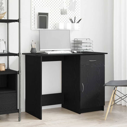vidaXL Desk Black Oak Engineered Wood 100 x 50 x 76 cm 1