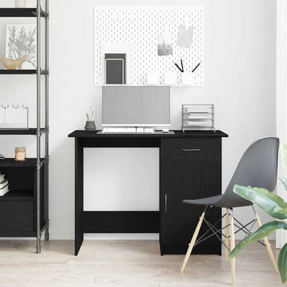 vidaXL Desk Black Oak Engineered Wood 100 x 50 x 76 cm 4