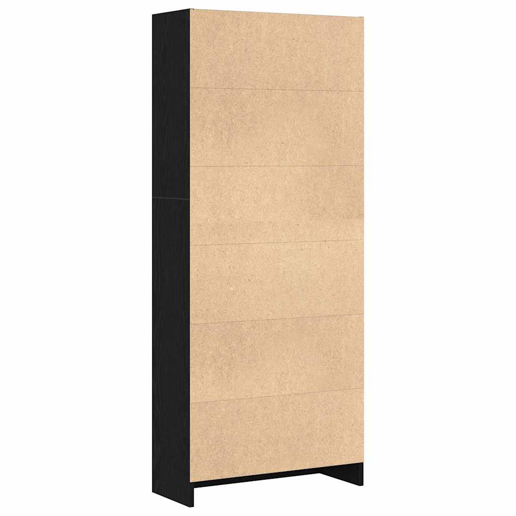 vidaXL Bookshelf 60 x 24 x 143 cm Engineered Wood Black Oak 5
