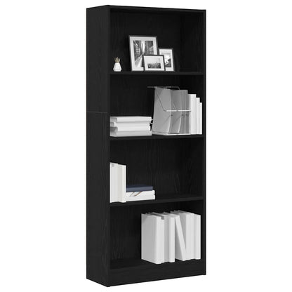 vidaXL Bookshelf 60 x 24 x 143 cm Engineered Wood Black Oak 3