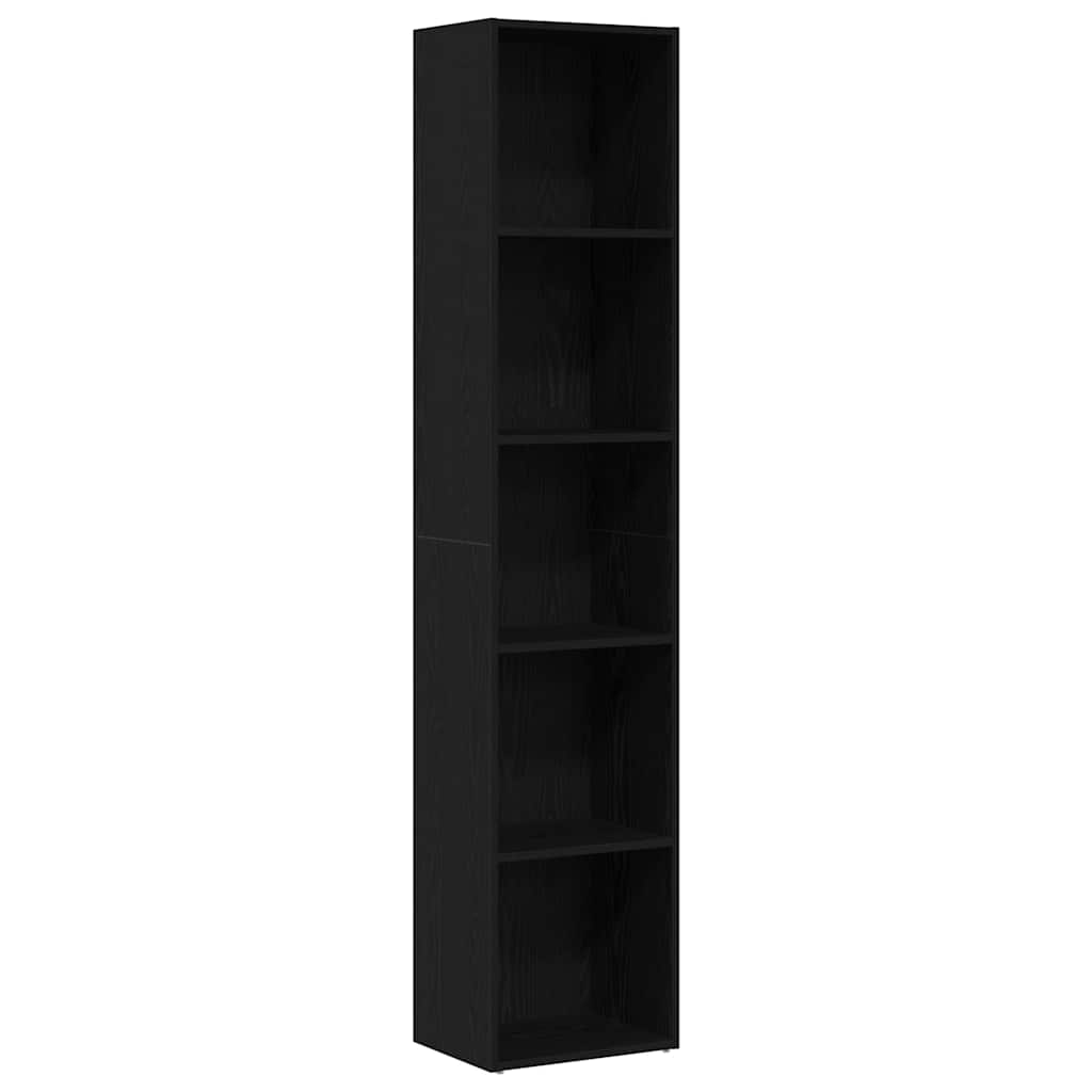 vidaXL Book Cabinet Black Oak 40x30x189 cm Engineered Wood 2