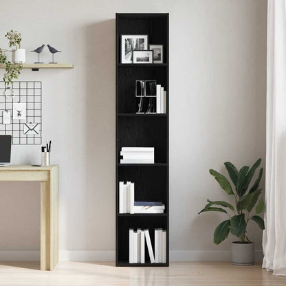 vidaXL Book Cabinet Black Oak 40x30x189 cm Engineered Wood 3