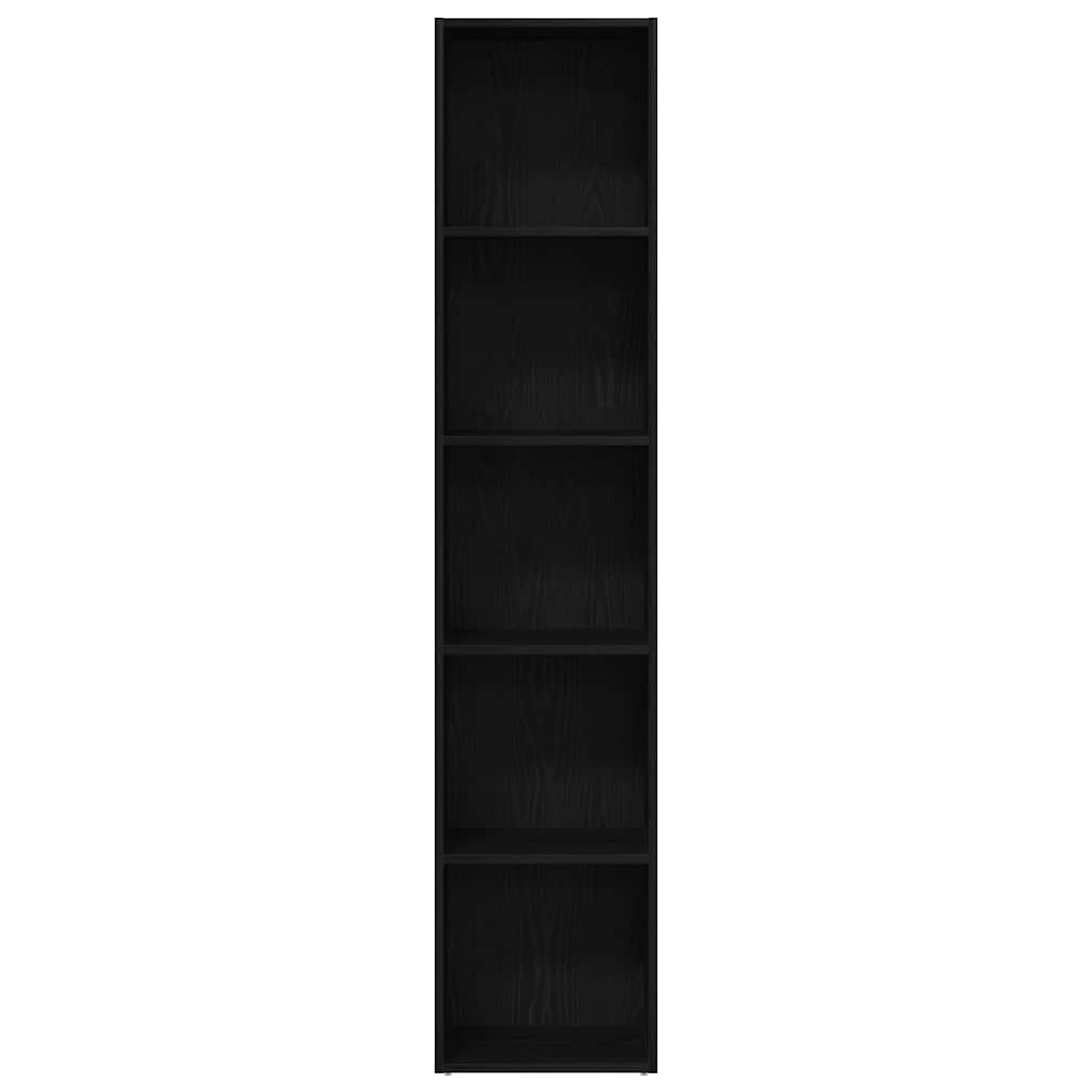 vidaXL Book Cabinet Black Oak 40x30x189 cm Engineered Wood 4