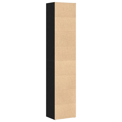 vidaXL Book Cabinet Black Oak 40x30x189 cm Engineered Wood 5