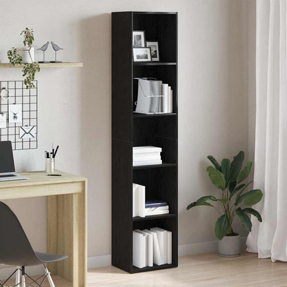 vidaXL Book Cabinet Black Oak 40x30x189 cm Engineered Wood 1