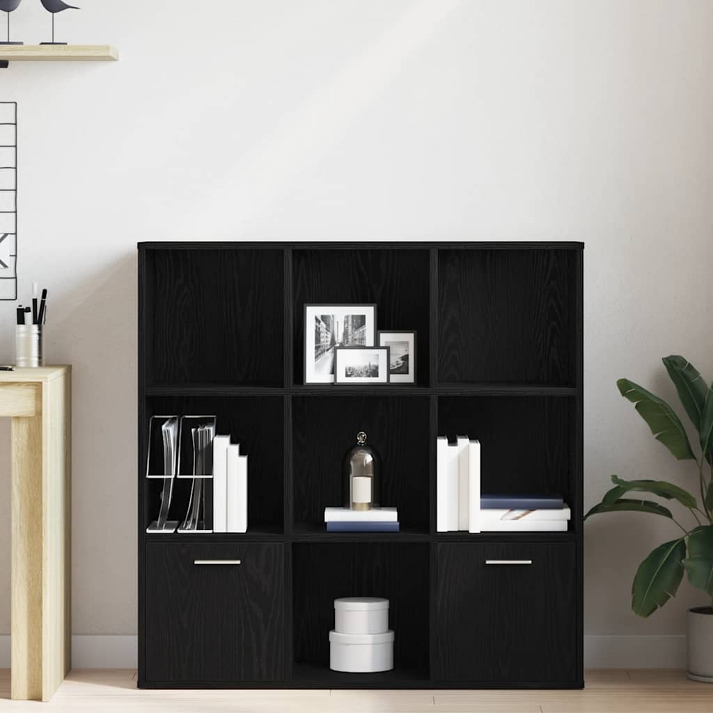 vidaXL Book Cabinet Black Oak 98x29x97.5 cm Engineered Wood 3