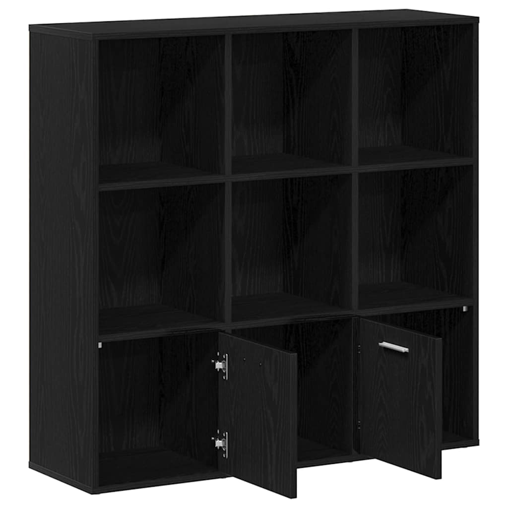vidaXL Book Cabinet Black Oak 98x29x97.5 cm Engineered Wood 5