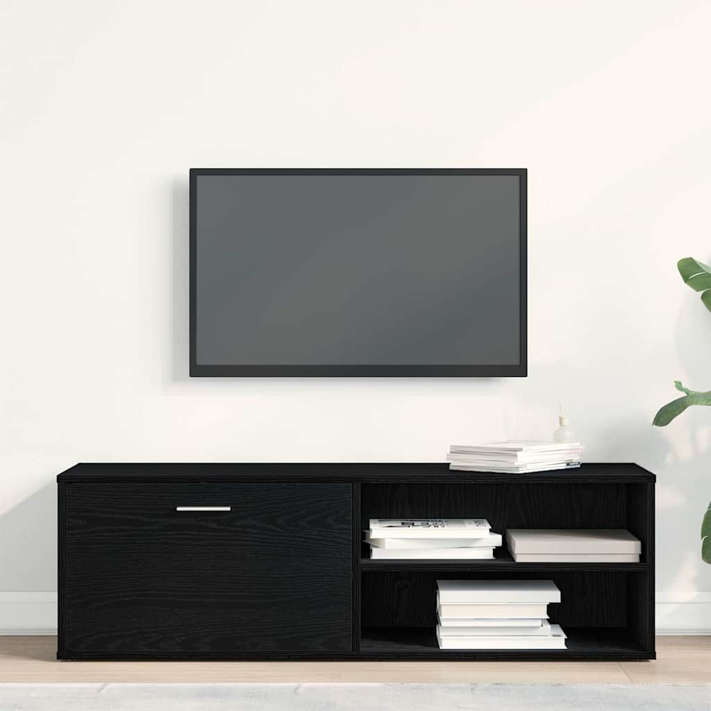 vidaXL TV Cabinet Black Oak 120x34x37 cm Engineered Wood 3