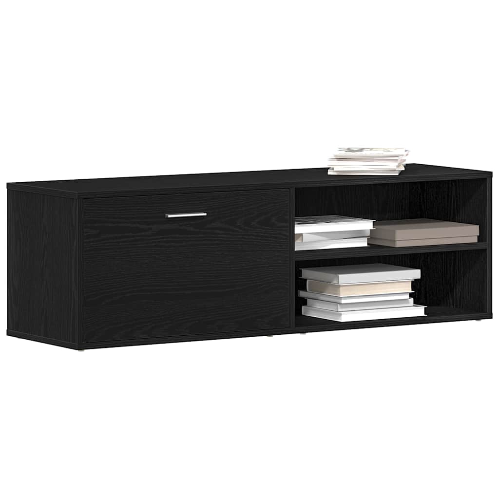 vidaXL TV Cabinet Black Oak 120x34x37 cm Engineered Wood 4