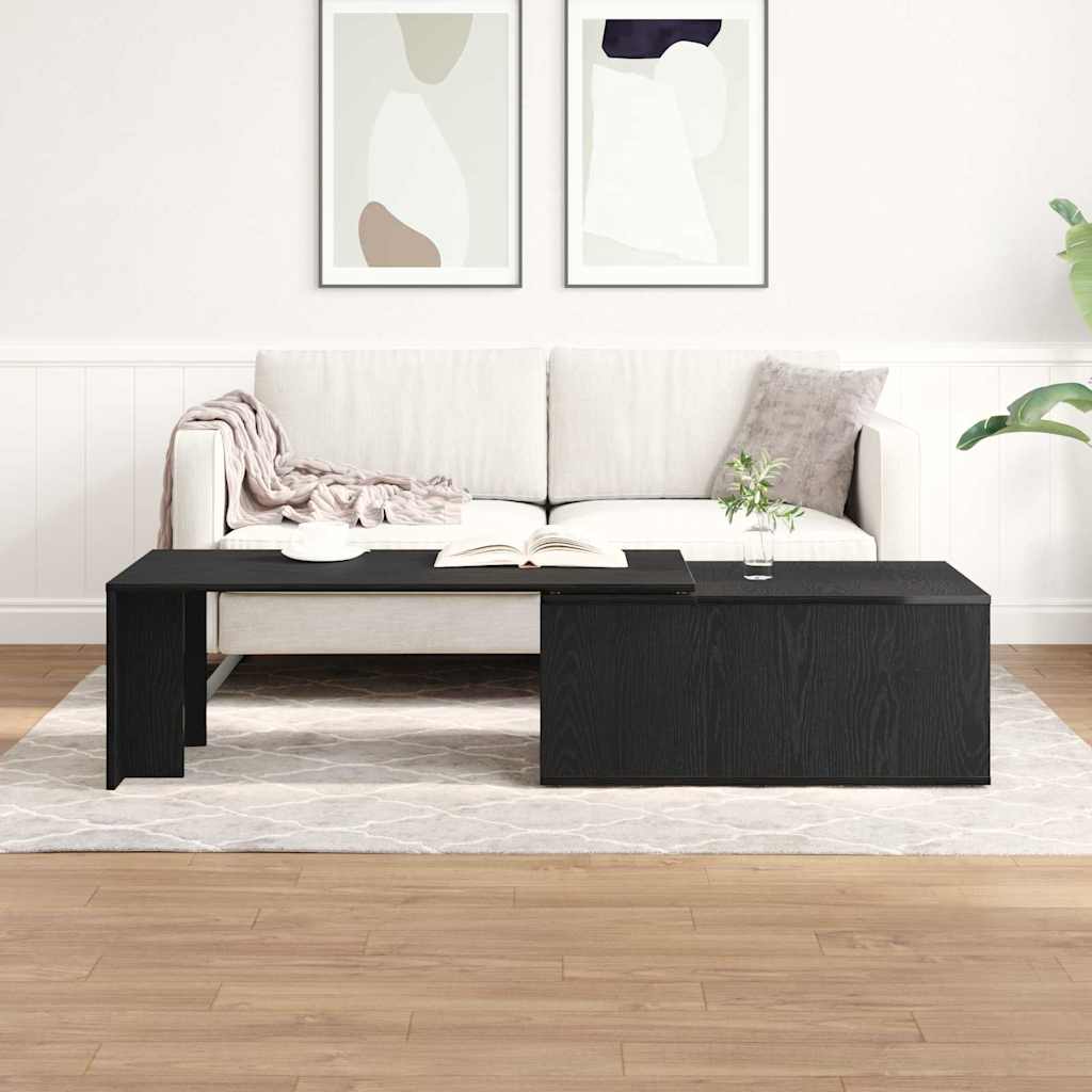 vidaXL Coffee Table Black Oak 150 x 50 x 35 cm Engineered Wood 1