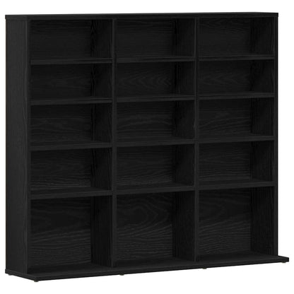 vidaXL CD Cabinet Black Oak 100x23x89,5 cm Engineered Wood 2
