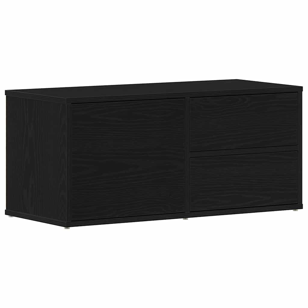 vidaXL TV Cabinet 80 x 34 x 36 cm Black Oak Engineered Wood 2