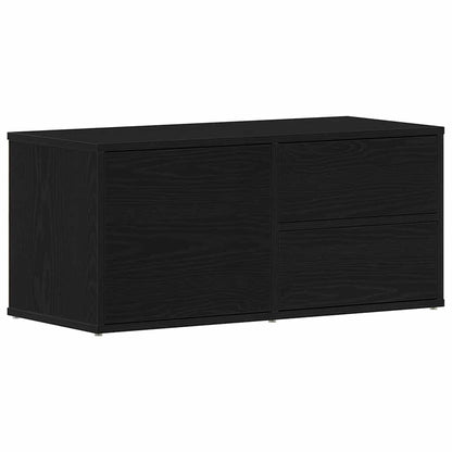 vidaXL TV Cabinet 80 x 34 x 36 cm Black Oak Engineered Wood 2