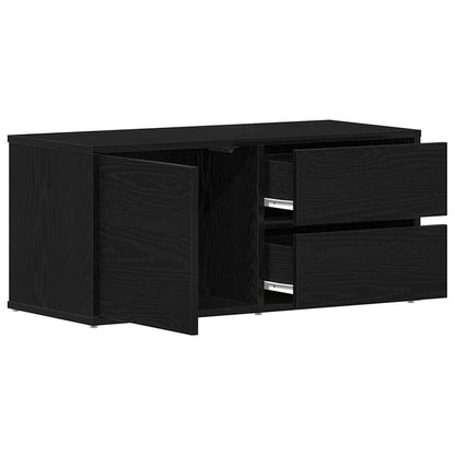 vidaXL TV Cabinet 80 x 34 x 36 cm Black Oak Engineered Wood 5