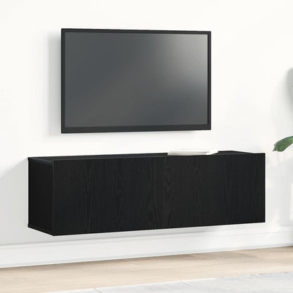 vidaXL TV Cabinet 100 x 30 x 30 cm Black Oak Engineered Wood 1