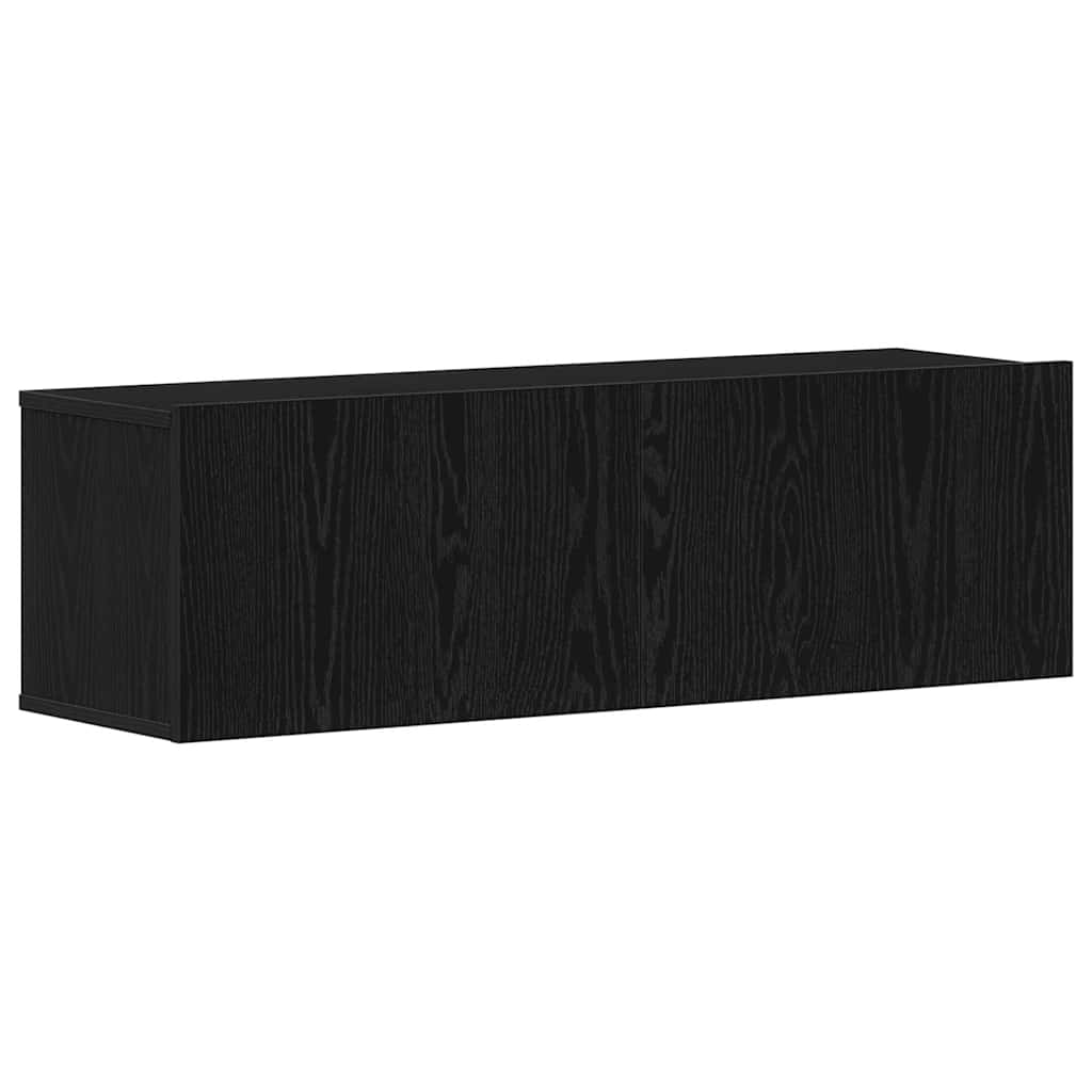 vidaXL TV Cabinet 100 x 30 x 30 cm Black Oak Engineered Wood 2