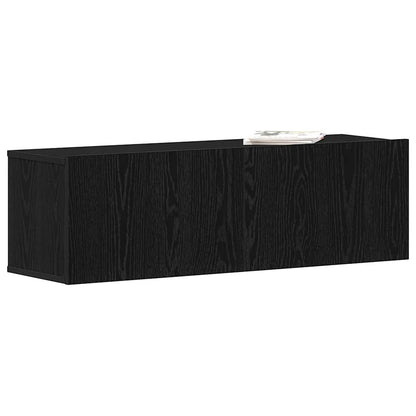 vidaXL TV Cabinet 100 x 30 x 30 cm Black Oak Engineered Wood 3