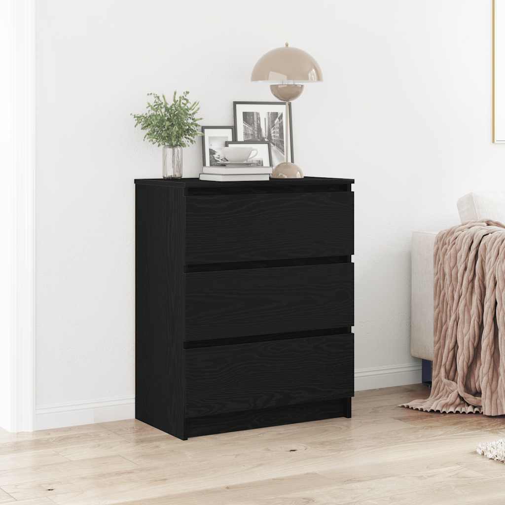 vidaXL Sideboard Black Oak 60x35x76 cm Engineered Wood 1