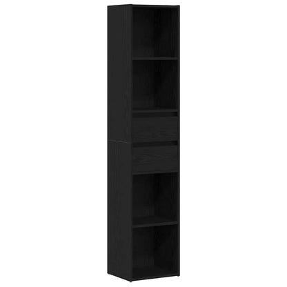 vidaXL Book Cabinet 4-Tier 36 x 30 x 171 cm Engineered Wood Black Oak 2