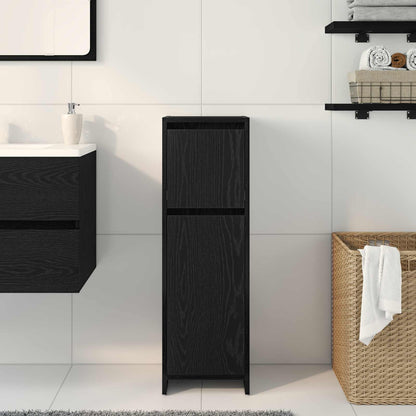 vidaXL Bathroom Cabinet Black Oak 30 x 30 x 95 cm Engineered Wood 4