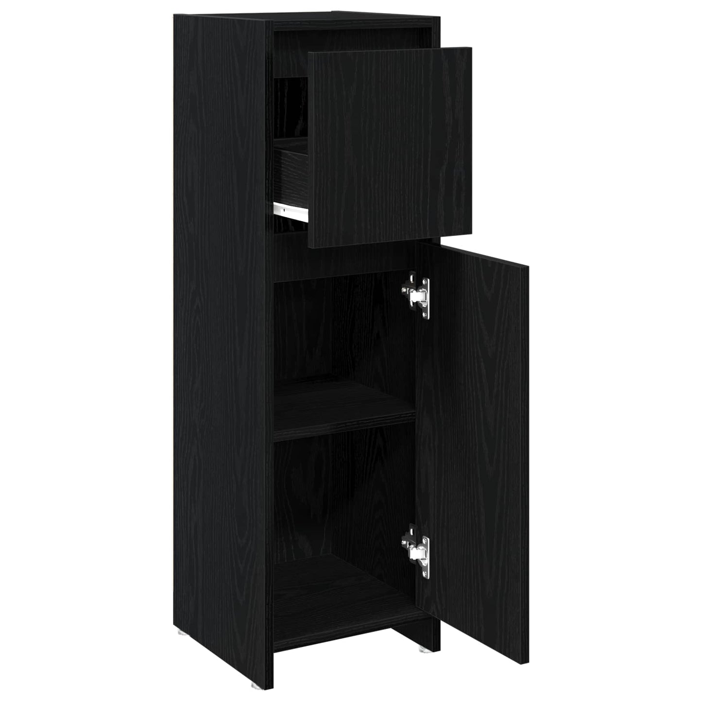 vidaXL Bathroom Cabinet Black Oak 30 x 30 x 95 cm Engineered Wood 5