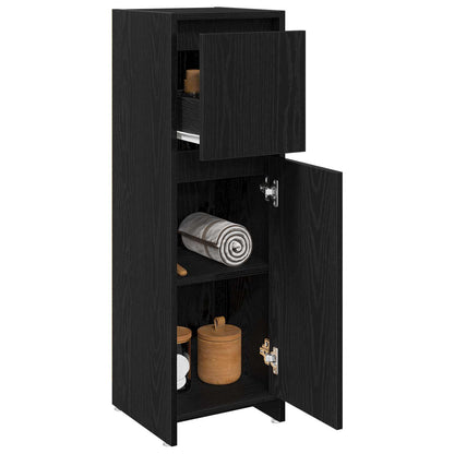 vidaXL Bathroom Cabinet Black Oak 30 x 30 x 95 cm Engineered Wood 3