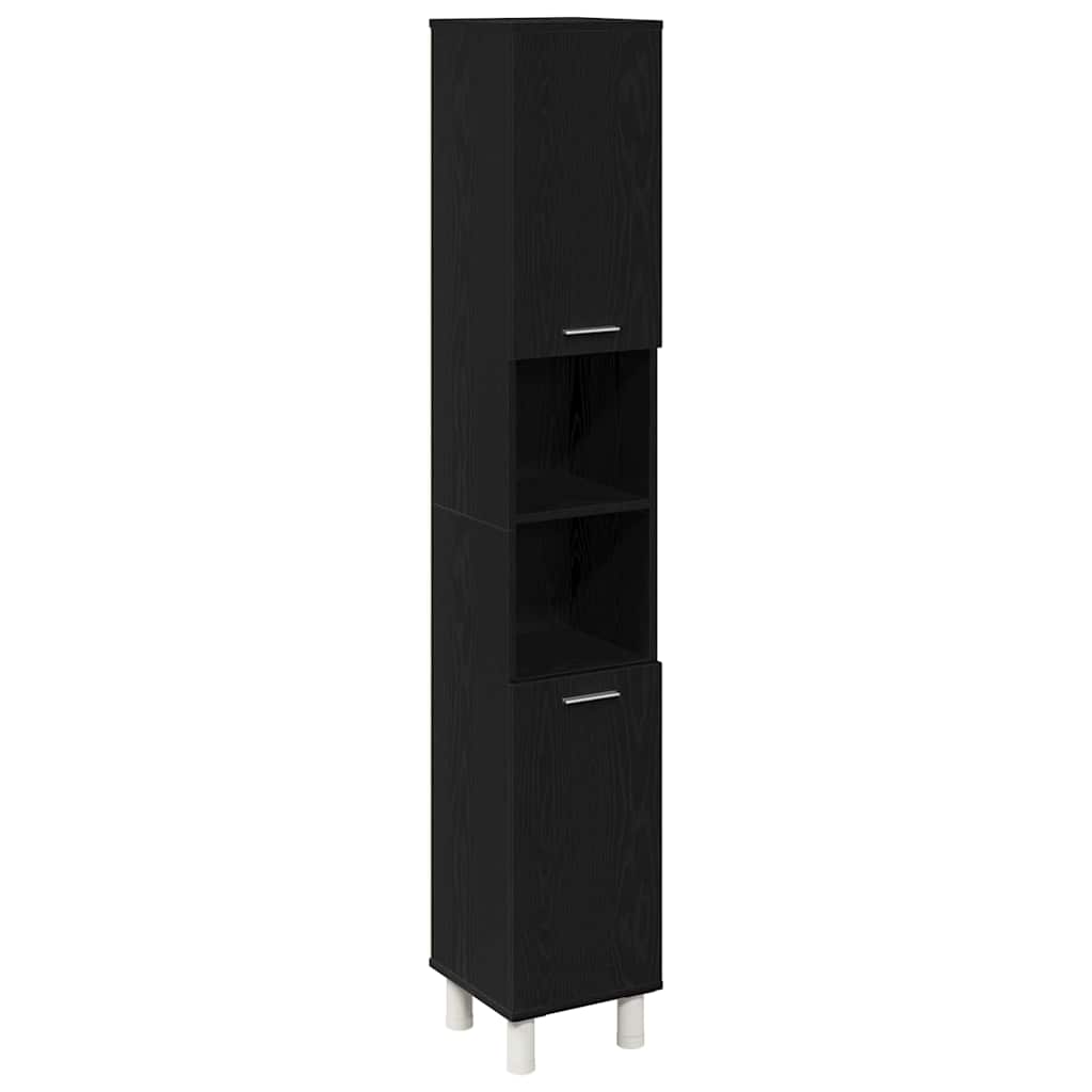 vidaXL Bathroom Cabinet Black Oak 30 x 30 x 179 cm Engineered Wood 2