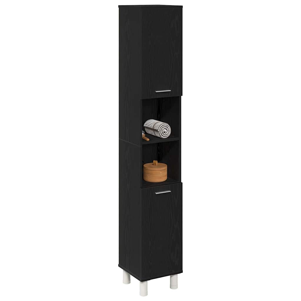 vidaXL Bathroom Cabinet Black Oak 30 x 30 x 179 cm Engineered Wood 3