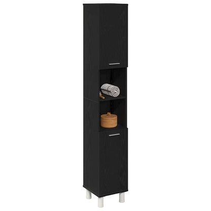 vidaXL Bathroom Cabinet Black Oak 30 x 30 x 179 cm Engineered Wood 3
