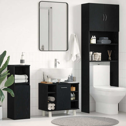 vidaXL Bathroom Cabinet Black Oak 60 x 32 x 54 cm Engineered Wood 1