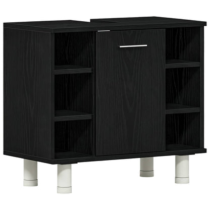 vidaXL Bathroom Cabinet Black Oak 60 x 32 x 54 cm Engineered Wood 2