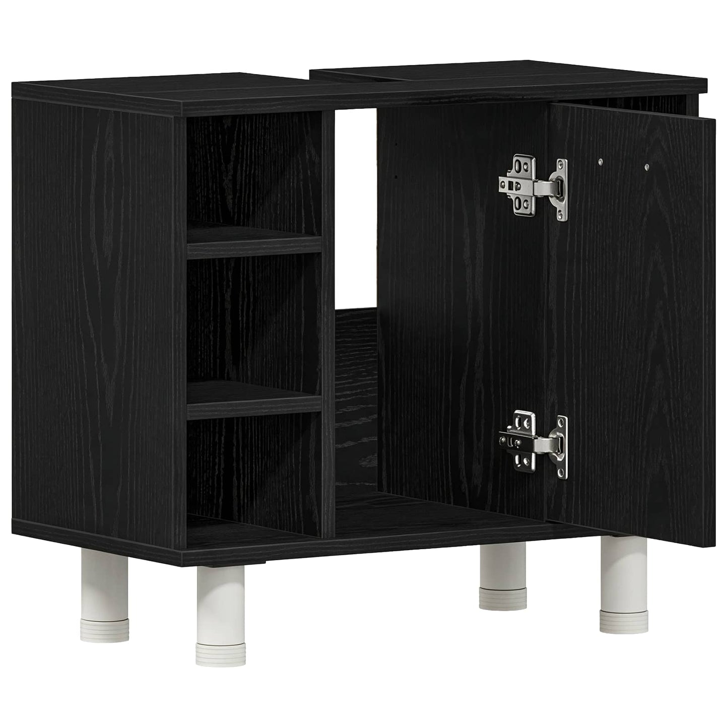 vidaXL Bathroom Cabinet Black Oak 60 x 32 x 54 cm Engineered Wood 5