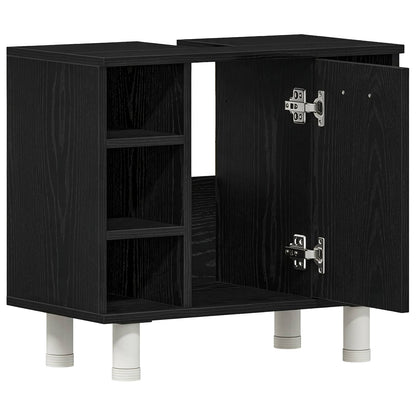 vidaXL Bathroom Cabinet Black Oak 60 x 32 x 54 cm Engineered Wood 5