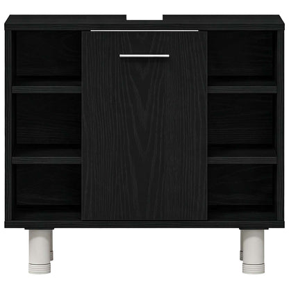 vidaXL Bathroom Cabinet Black Oak 60 x 32 x 54 cm Engineered Wood 6