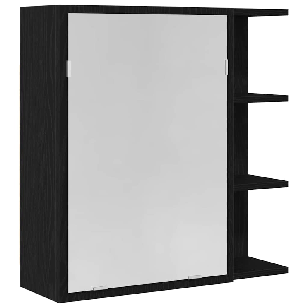 vidaXL Bathroom Mirror Cabinet Black Oak 62.5 x 20.5 x 64 cm 2