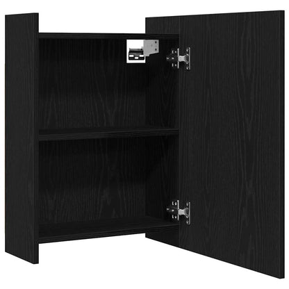 vidaXL Bathroom Mirror Cabinet Black Oak 62.5 x 20.5 x 64 cm 5