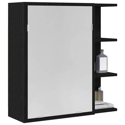 vidaXL Bathroom Mirror Cabinet Black Oak 62.5 x 20.5 x 64 cm 3