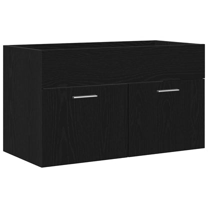 vidaXL Sink cabinet Black Oak Engineered Wood 2