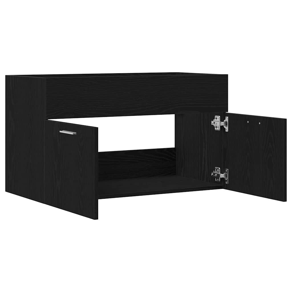 vidaXL Sink cabinet Black Oak Engineered Wood 5