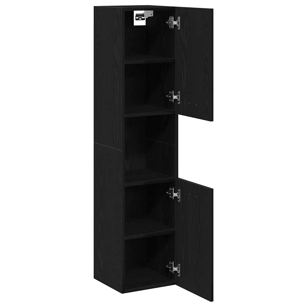 vidaXL Bathroom Cabinet Black Oak 30 x 30 x 130 cm Engineered Wood 5