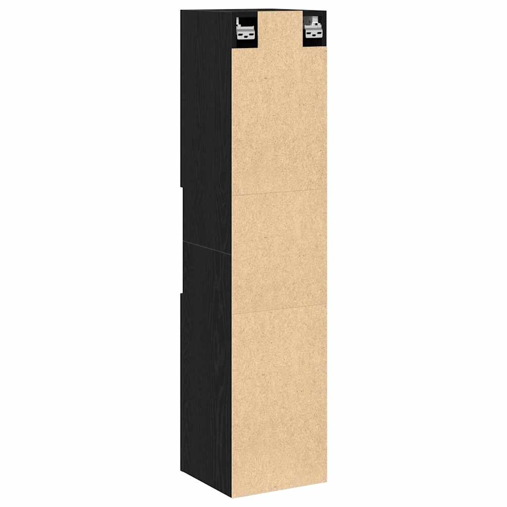 vidaXL Bathroom Cabinet Black Oak 30 x 30 x 130 cm Engineered Wood 6