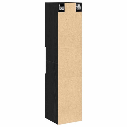vidaXL Bathroom Cabinet Black Oak 30 x 30 x 130 cm Engineered Wood 6