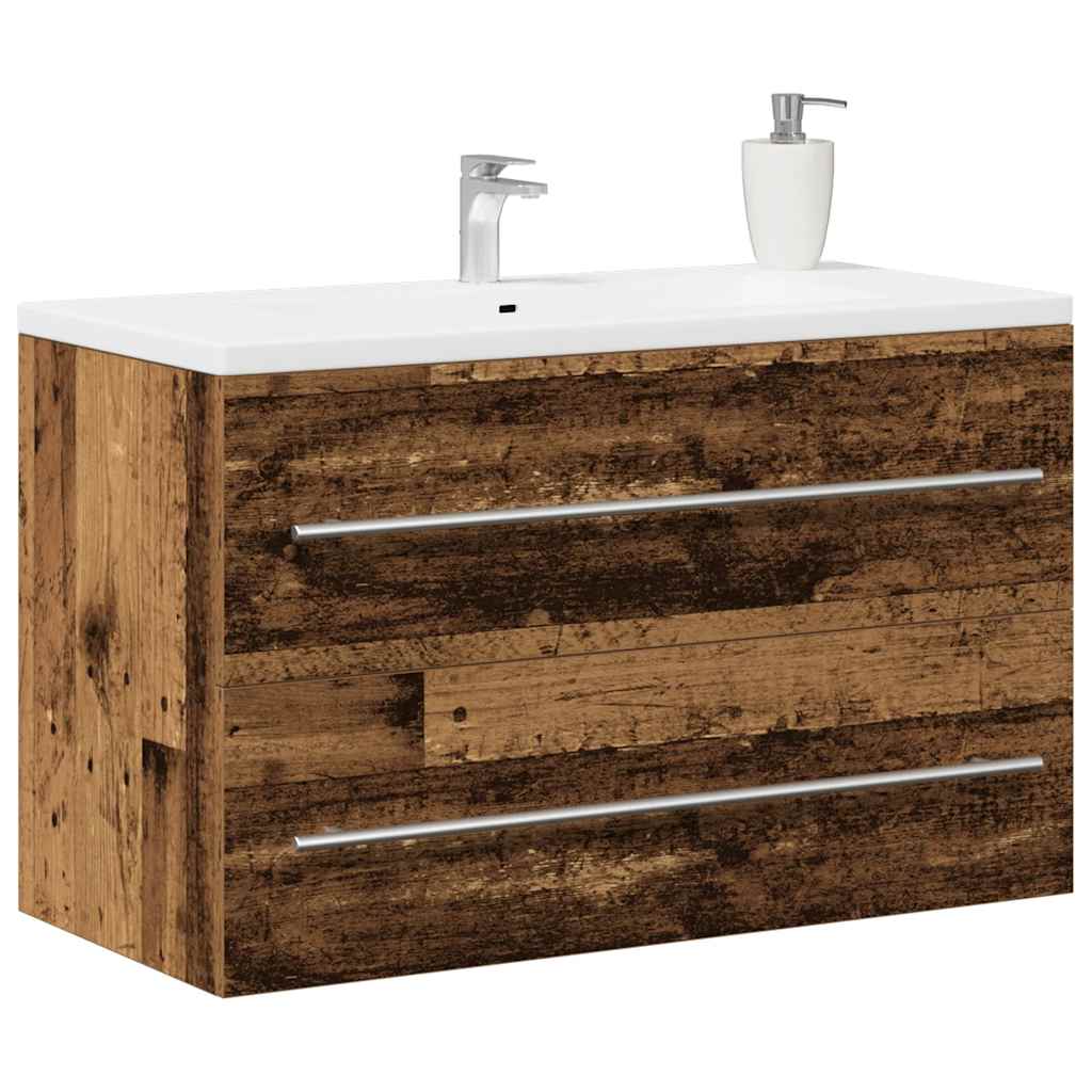 vidaXL Bathroom Sink Cabinet Old Wood 80x38.5x48 cm Engineered Wood 4