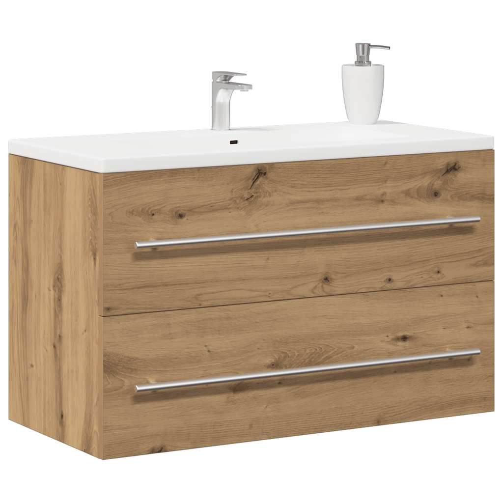 vidaXL Bathroom Sink Cabinet Artisan Oak 80x38.5x48 cm Engineered Wood 4