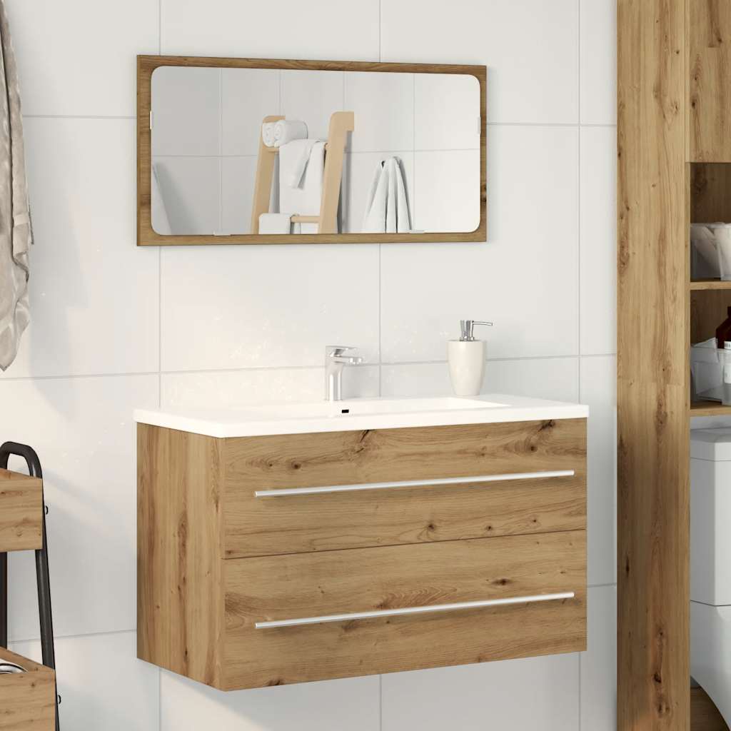 vidaXL Bathroom Sink Cabinet Artisan Oak 80x38.5x48 cm Engineered Wood 1