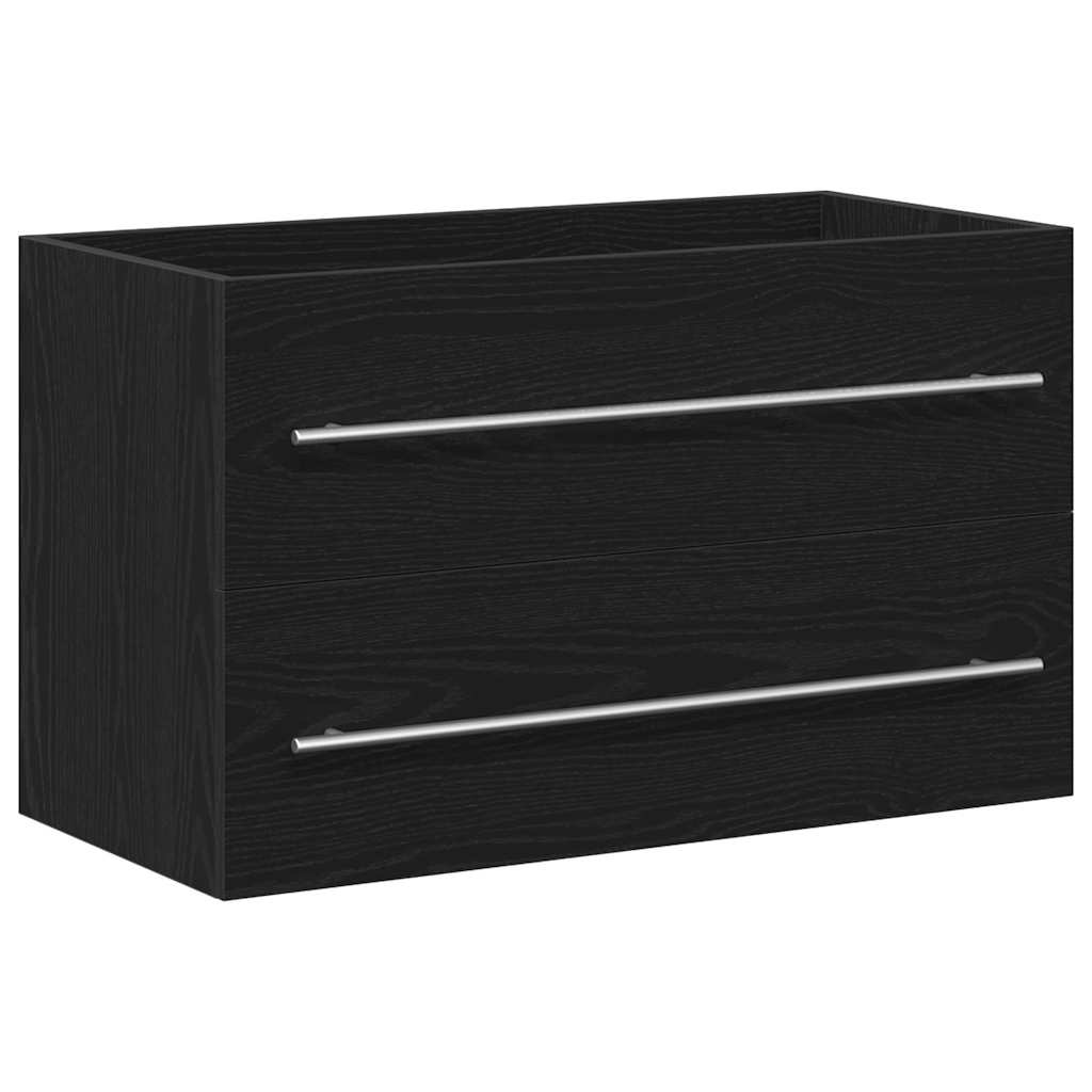 vidaXL Bathroom Sink Cabinet Black Oak 80x38.5x48 cm Engineered Wood 2