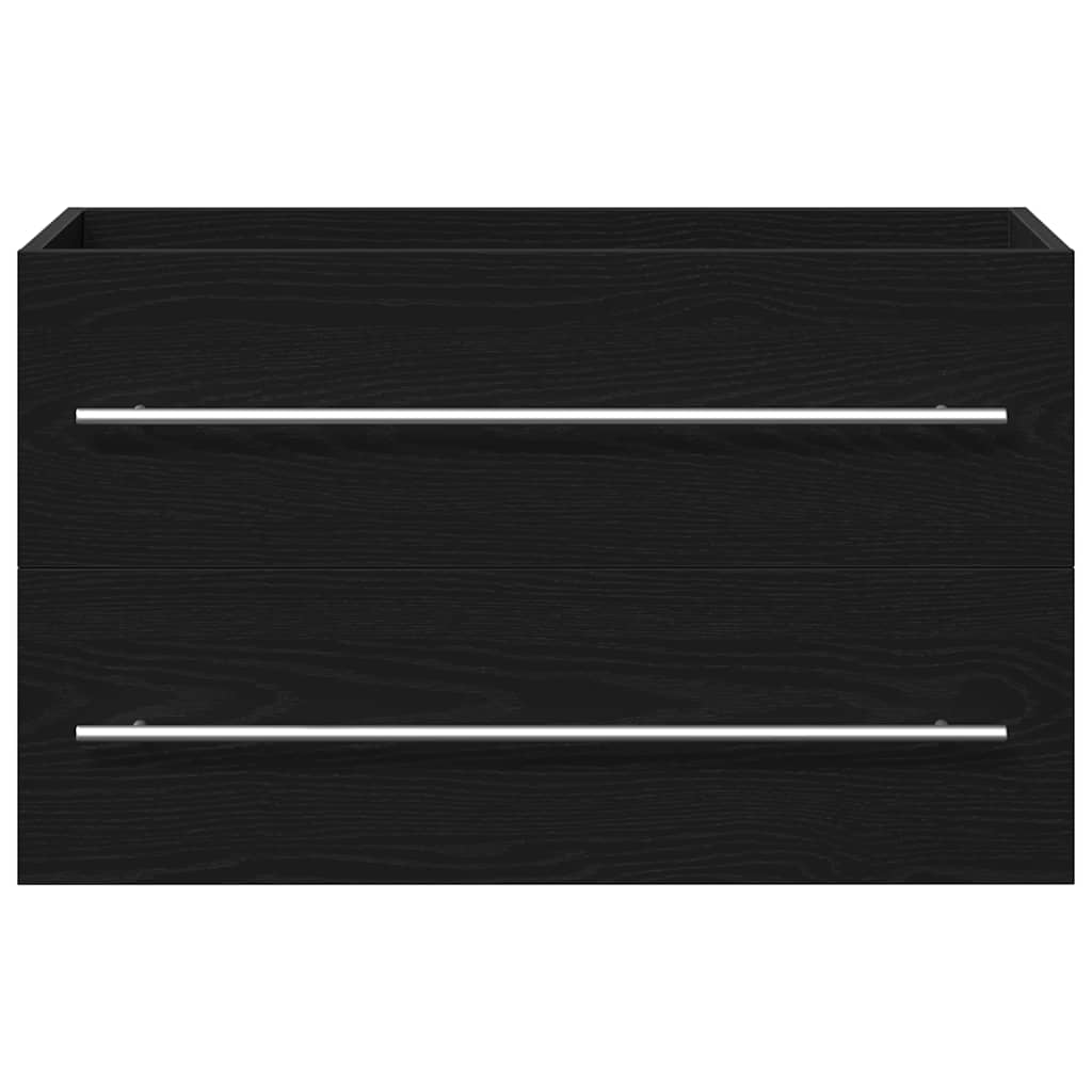 vidaXL Bathroom Sink Cabinet Black Oak 80x38.5x48 cm Engineered Wood 6