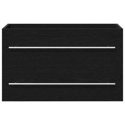 vidaXL Bathroom Sink Cabinet Black Oak 80x38.5x48 cm Engineered Wood 6